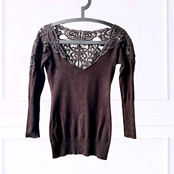 Lady Dutch Embroidered Sweater in Brown - Picture 1 of 11